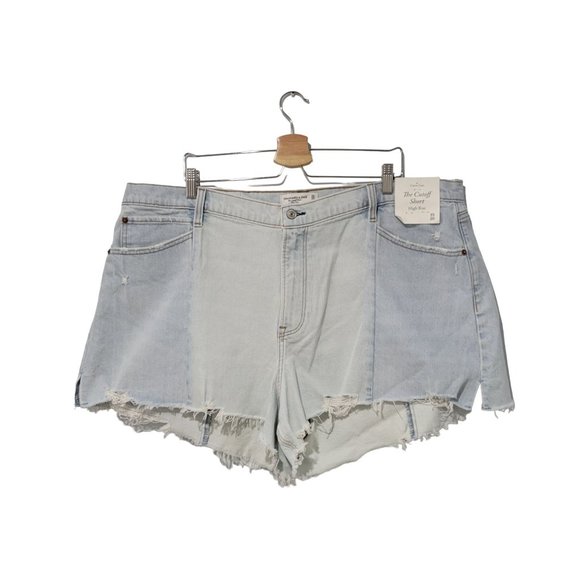 Abercrombie & Fitch Denim Shorts High Rise Size 35/20 The cutoff Short Color Blu - Picture 1 of 4